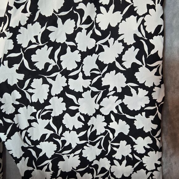 Michael Kors Plus Size Floral Belted Pants 22W Black white Relaxed Fit Flowy NWT - Picture 9 of 13